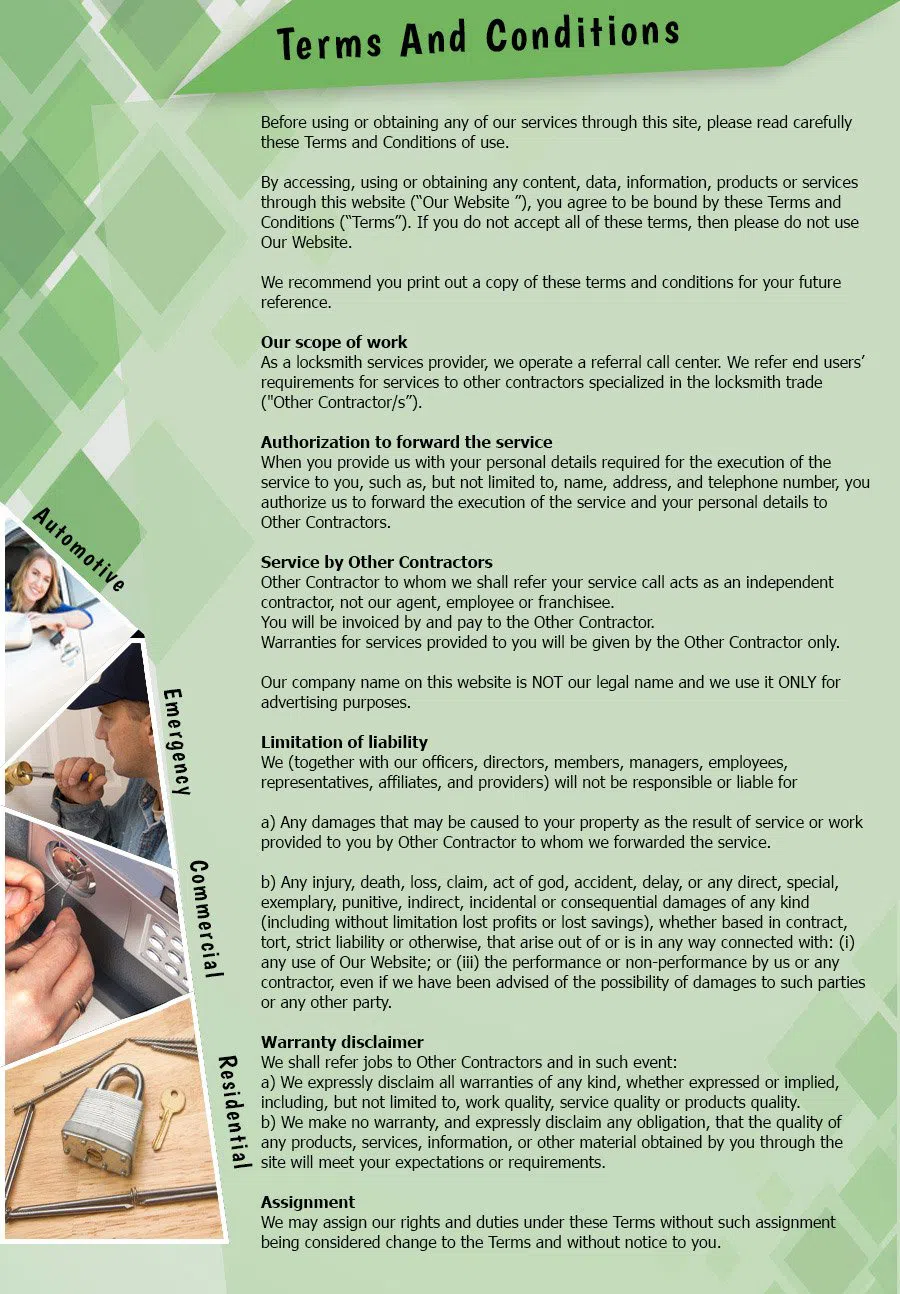 Fort Washington Locksmith Store Fort Washington, MD 301-242-9831 - TermsAndConditions-2